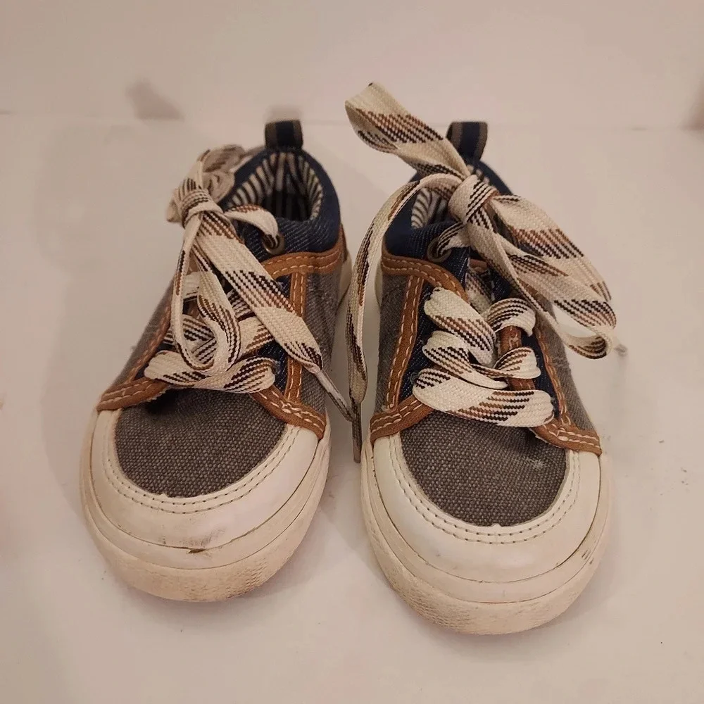 Genuine Kids by OshKosh Denim Lace Up Casual Sneakers in Size 6 (Toddler Size)